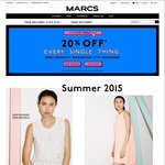 Marcs - Click Frenzy Sale 20% off Full Priced Items Online and in Store + 7.2% Cashback Online