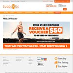 Supps R Us - Spend $150 in November, Receive $50 Voucher for Use in December