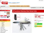 16 Functions Stainless Steel Swiss Knife + Bonus Leather Case $2.45 + Shipping $1.00