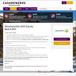 Woolworths WISH eGift Cards 5.25% off @ Cashrewards