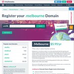 .melbourne and .sydney Domains $5.99 @ Only Domains
