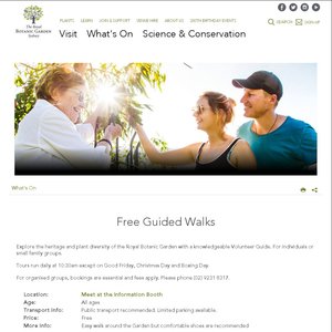 Free Guided Walks at Royal Botanic Garden (Sydney & Brisbane)