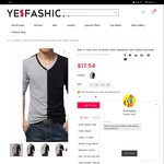 Cotton V-Neck Long Sleeve T-Shirt Slim Fit British Style Sweatshirt - US$13.16 (~AU$18.13) Posted @ Yes Fashion