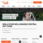 Win a $1000 Wollongong Central Gift Card [Open Australia-Wide but Winner Must Collect and Redeem Prize in Wollongong, NSW]