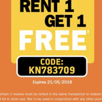 Rent 1 Get 1 Free @ Video Ezy Kiosk