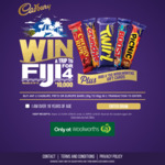 Win a Trip to Fiji for 4 or 1/800 $50 Gift Cards from Mondelez (Purchase Chocolate from Woolworths)