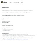 30% off Your Rides to and from Any Airport in Australia (Max Discount $50) @ Ola