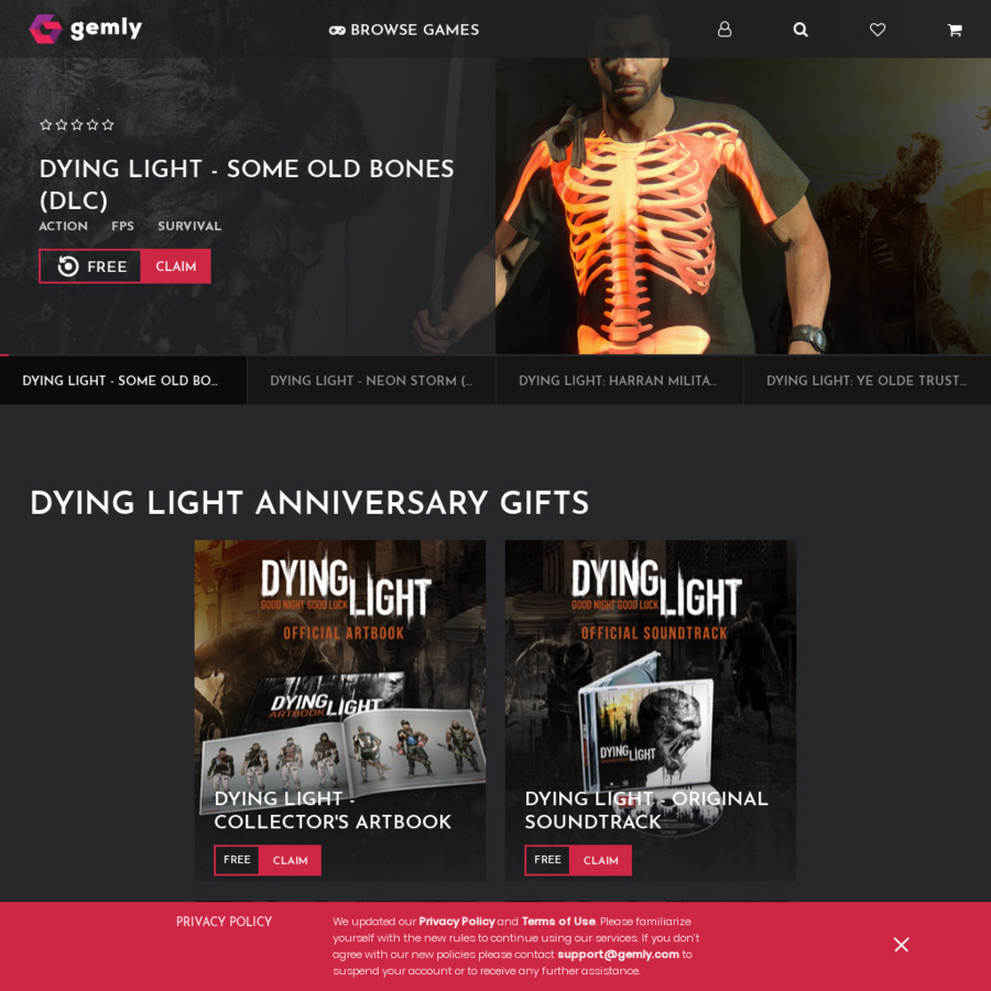 PC] Free - Various DLCs for the game "Dying Light" - Gemly OzBargain