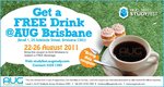 FREE Hot Drink at AUG Brisbane
