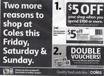 $5 off When You Spend $100 or More at Coles Today and This Weekend