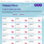 Virgin Australia Happy Hour: Nothing over $99, eg Gold Coast to Sydney $79 and More (Including Melbourne) @ Virgin Australia