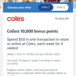 Bonus Flybuys Point or Discount When You Spend Targeted Amount Each Week for 4 Week @ Coles