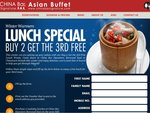 [MEL] Buy 2 Lunches Get The Third Free, China Bar Signature Buffet (Burwood East & Chinatown)