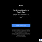 2 Months Free Apple TV+ @ Apple (New / Qualified Returning Subscribers)