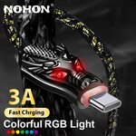 Nohon RGB LED USB-A to USB-C Cable 1m US$2.20 (~A$3.30), 2m US$2.87 (~A$4.30) Delivered @ Nohon OfficialBrand Store AliExpress