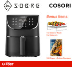 Cosori 5.5L LED Touch Digital Screen Air Fryer (AU) $144.46 ($141.06 eBay Plus) Delivered @ Sobre eBay