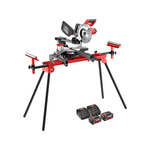 Ozito PXC 210mm Sliding Compound Mitre Saw & Stand Kit (Includes 2x 4.0Ah Battery) $249 in-Store Only @ Bunnings