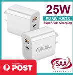 25W Dual USB Type-C SAA Safety Approved Fast Charger $18 for 2 ($15 for 1) Delivered @ Pocket Shop Australia eBay Store