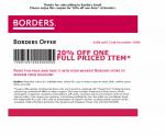20% off one full priced item @ Borders (Lasts until Dec 22)