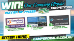 Win a Camping Prize Pack Worth over $5,000 or 1 of 15 Minor Prizes Worth $200 from Camper Deals