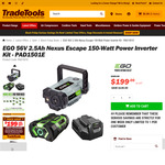 EGO 2.5Ah Battery + Nexus 150W Inverter + Std Charger $199 (RRP $329) + Delivery ($0 in-Store QLD) @ TradeTools