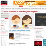 Time out Sydney Magazine - TWO 12 Month Subscriptions, Delivered for $49