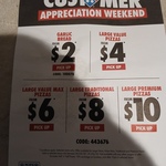 Garlic Bread $2, Value Pizzas $4, Value Max $6, Traditional $8, Premium $10 & More (Pickup Only) @ Domino's (Limited Stores)