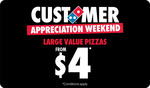 Garlic Bread $2, Value Pizzas $4, Value Max $6, Traditional $8, Premium $10 & More (Pickup Only) @ Domino's (Limited Stores)