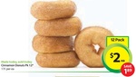 12 Cinnamon Donuts $2.00 at Woolworths (save $1.89)