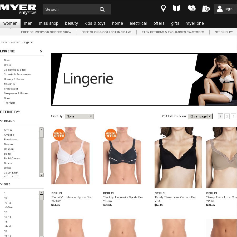 Myer 10 off Bra Purchase Coupon Code for Online Use Only OzBargain