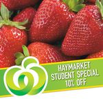 Students 10% off When You Spend $15 or More @ Woolworths Haymarket (UTS, Syd Uni & Sydney TAFE)
