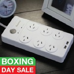 Huntkey 6 Outlet + Dual USB Surge Protected Powerboard $15 + $9.95 Delivery @ JW