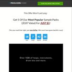 5GB of Drum/Hip-Hop Samples $1 USD / $1.47 AUD @ Producers Choice