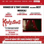 Win 2x Front Row Tickets to 'Kinky Boots The Musical' at Her Majesty’s Theatre Worth $260