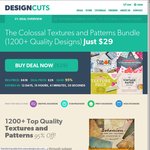 The Colossal Textures and Patterns Bundle (1200+ Designs), 95% off ($29 USD, ~ $41 AUD) @ DesignCuts