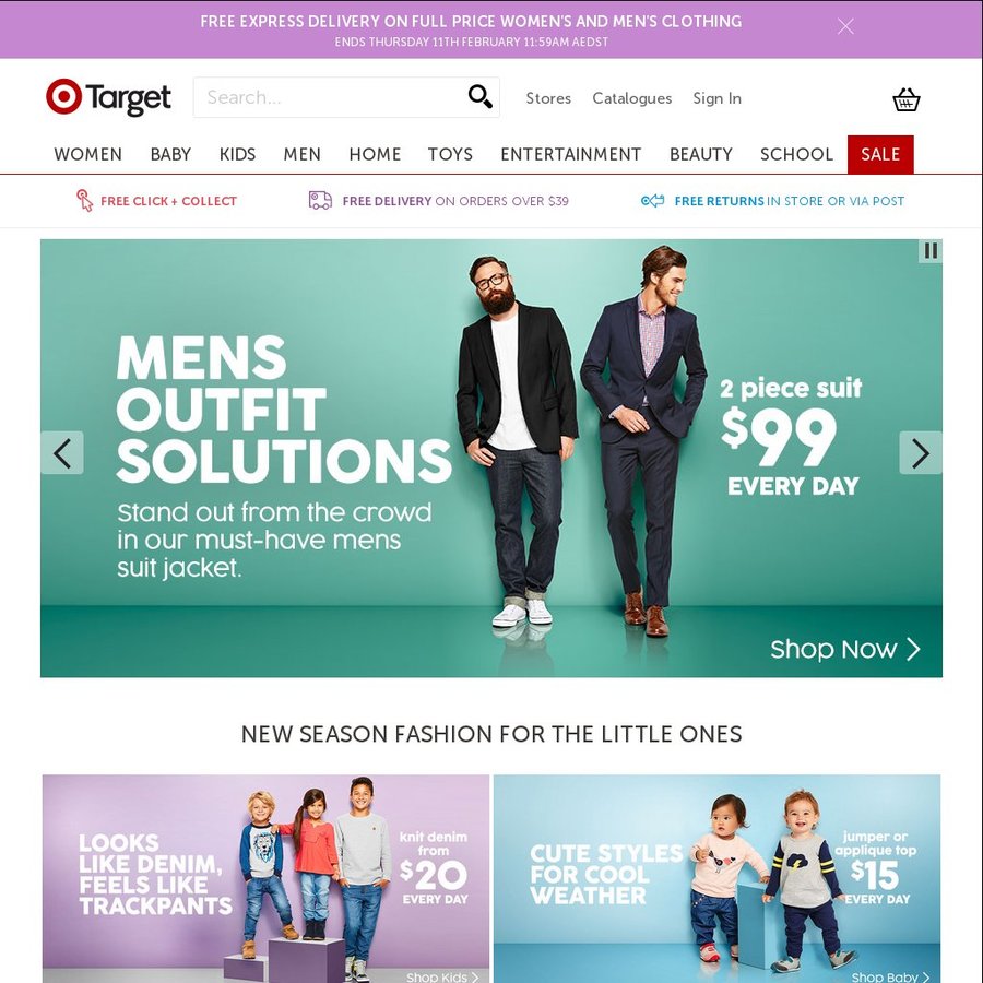 Target 10 off 60 Spend or 20 off 99 Spend on Clothing and