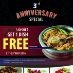 Buy 3 Dishes, Get 1 Free @ Anjappar Restaurant (Parramatta - Sydney) [May 21 & 22]