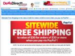 DealsDirect Sitewide Free Shipping up to $30 for Orders of $30 or More When You PayPal on SUNDAY