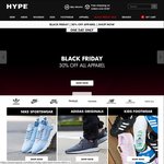 HYPE DC 30% off All Apparel (Black Friday Deal)