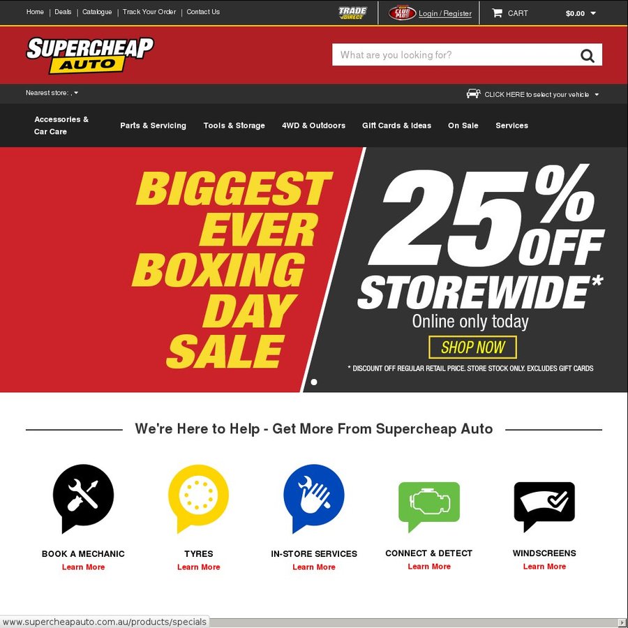 Supercheap Auto: 25% off Store-Wide (Boxing Day Sale) - 50% off Jocky ...