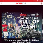 Win a 2017 Toyota C-HR Koba Worth $36,000 & $50,000 Cash from Nova [WA]