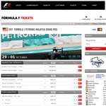 2017 Formula 1 Malaysian Grand Prix up to 82% off: $32 Uncovered Grandstand, $40 Covered, $212 F-S Main Grandstand + More