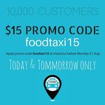 $15 off Orders Sunday & Monday (20/8 + 21/8) @ Food Taxi (WA)
