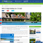 Win a Holiday in Bali for 2 Worth $3,600 from Travel Online