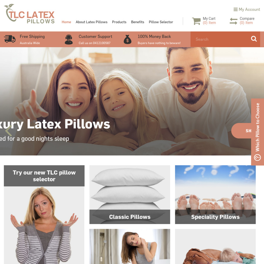 TLC Latex Pillows additional 20 off Storewide with Free Shipping (eg