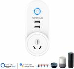 Topersun 2 USB Wi-Fi Smart Socket Outlet Plug - $18.99 + Delivery (Free with Prime/ $49 Spend) @ Topersun Amazon AU