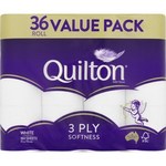 Quilton 3 Ply Softness Toilet Tissue 36 Pack  $14 @ Coles