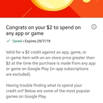 Google Play Store: FREE $2 Credit Towards App or Game
