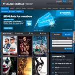 [VIC, TAS, NSW] $10 Standard Tickets for Vrewards Members @ Village Cinemas