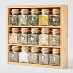 15x Spices in Spice Rack, Including Reusable 15x Glass + Cork Bottles $10 at Target